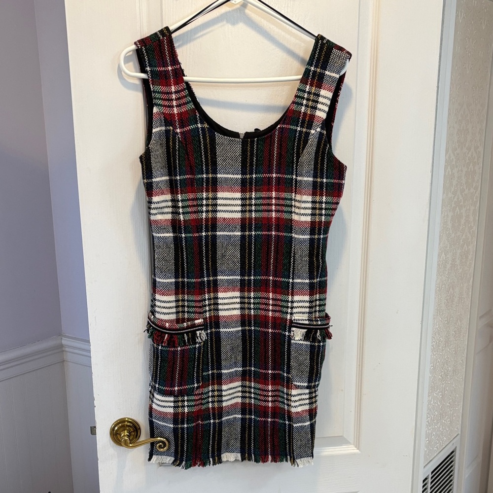 NWT Zara Plaid Dress - Red, Blue White